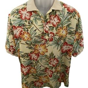 COOKE STREET Honolulu Aloha Hawaiian Tropical Collared Polo Shirt Men M Medium